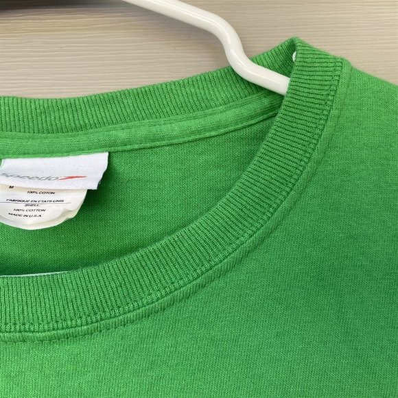 Vintage Speedo Men's T Shirt Green Tropical Flower Medium Made in USA - Picture 5 of 8